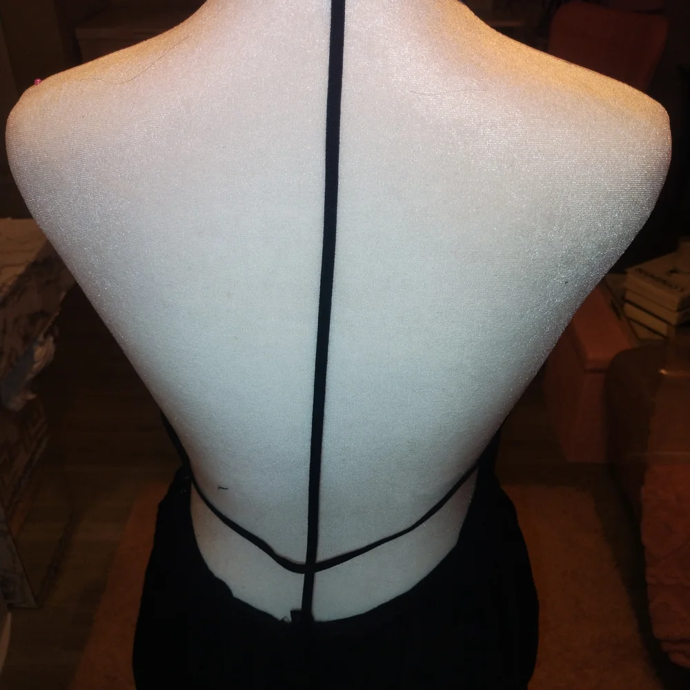 NBD Black Halter Mini Dress with Deep V - Picture 3 of 3